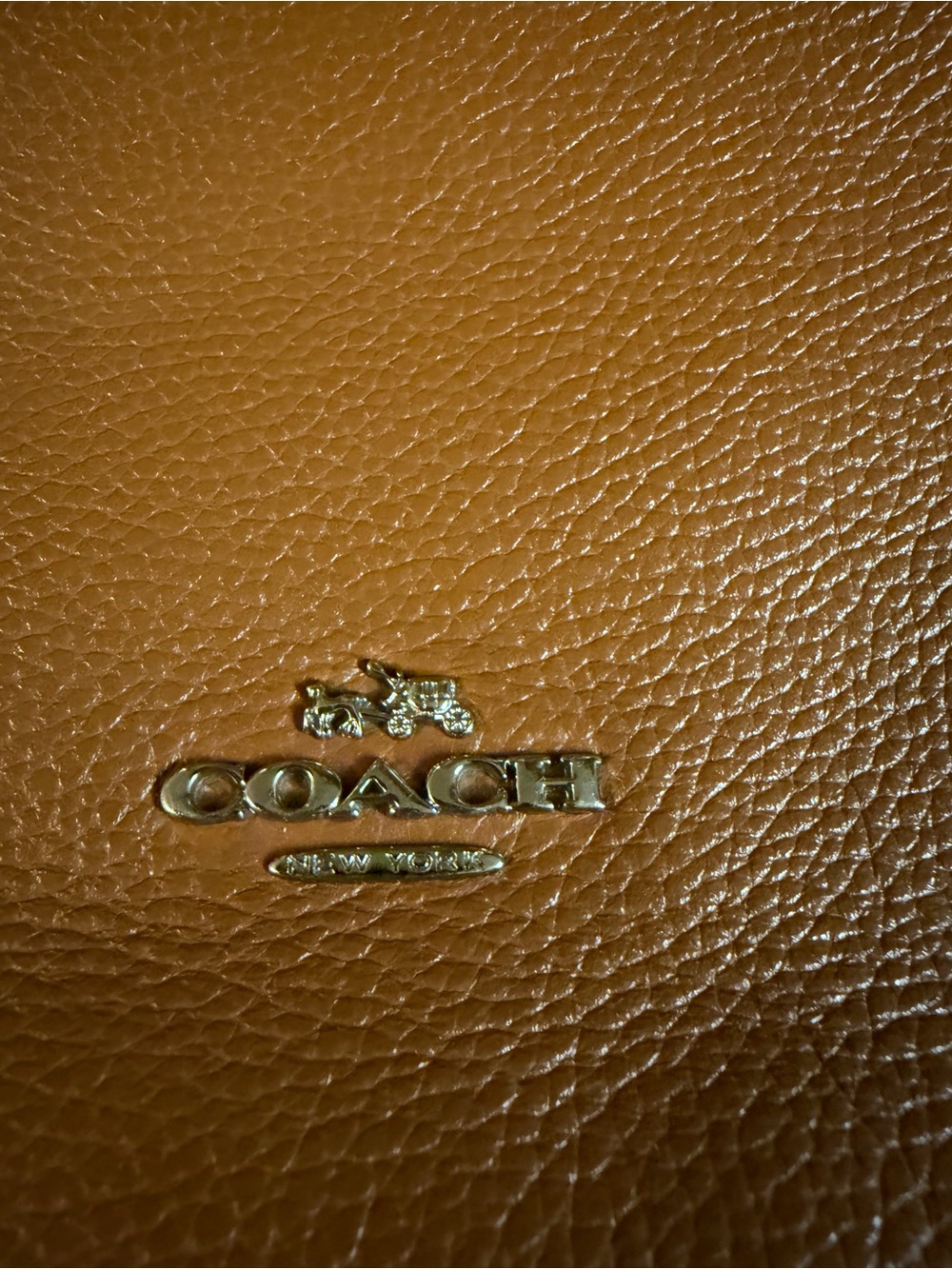 Coach Cognac Pebbled Leather Shoulder Bag - Picture 5 of 11